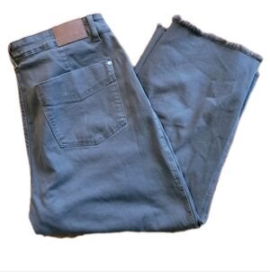 Judy Blue Womens Jeans 18W Olive Green High-Waist Wide-Leg Cropped